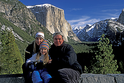 Tibor, Barb and Siera in Yosemite NP, January 2004